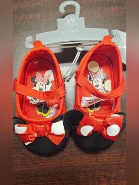 Disney Red and Black Minnie Mouse Toddler Bow Mary Janes